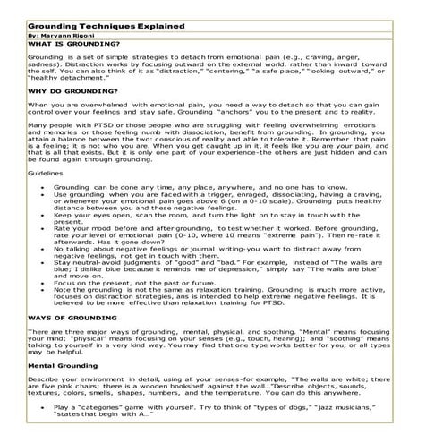 Grounding Techniques Explained