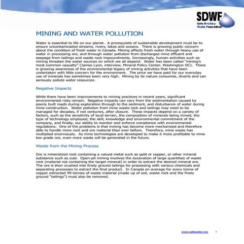 Mining and Water Pollution