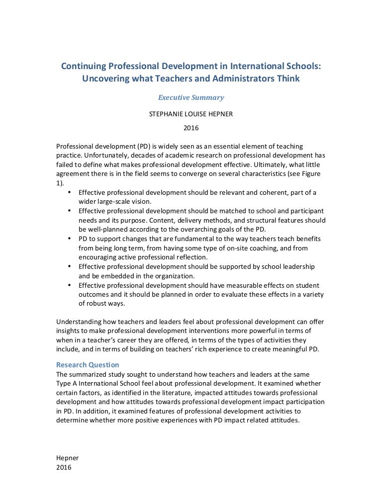 Dissertation executive summaries