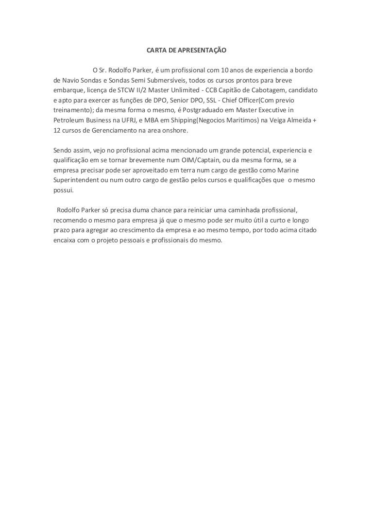 carta de apresenta 199 195 o carta de apresentacao profissional