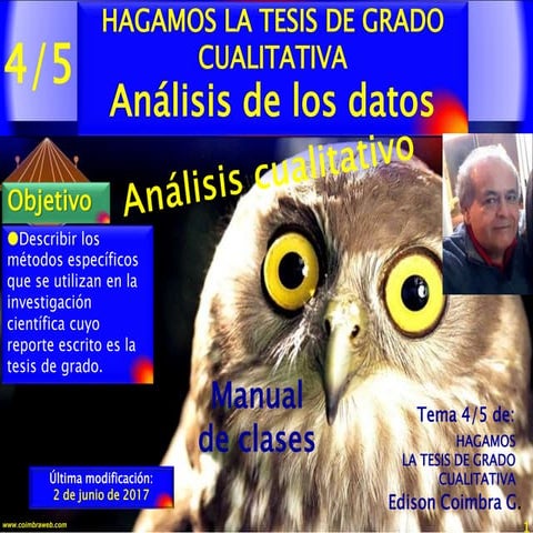 4de5. Hagamos la tesis cualitativa. Análisis de los datos