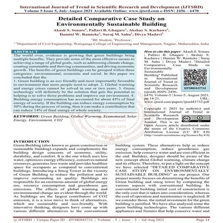 Detailed Comparative Case Study on Environmentally Sustainable Building