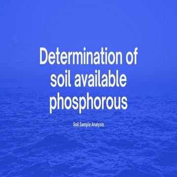 Determination of soil available phosphorous