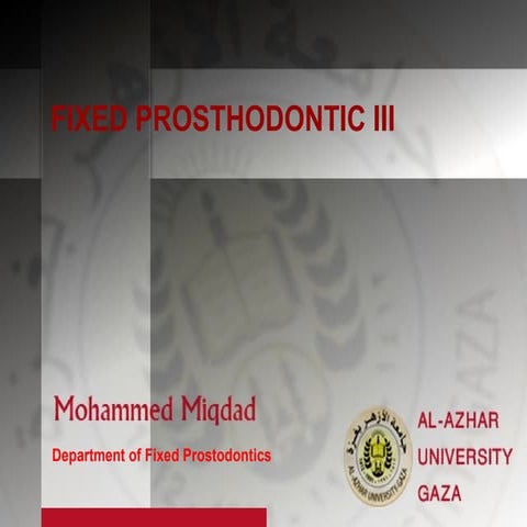 case presentation of patient of fixed prosthodontics department | PDF