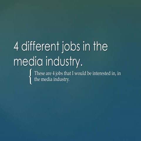 Different creative media jobs | PPT