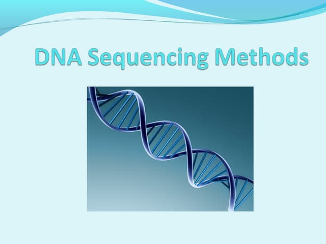  dna sequencing methods