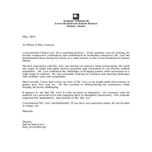 QPS Letter | DOCX