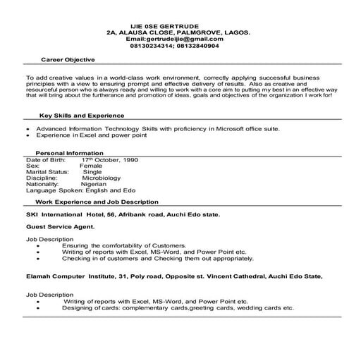 Adenekan Adewunmi Isaac CV | DOC