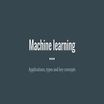 Machine learning- key concepts | PPT | Free Download