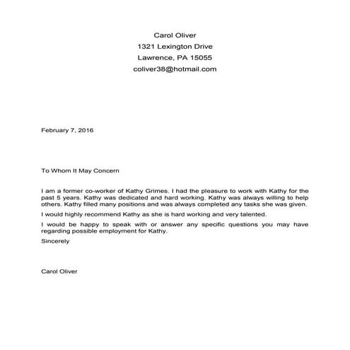 RECOMMDATION LETTER _Carol