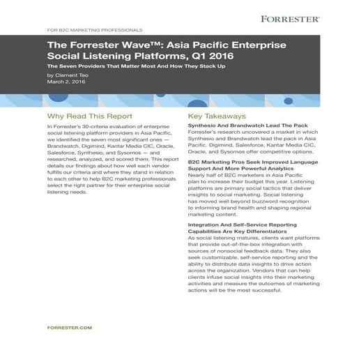 FORRESTER APAC 2016