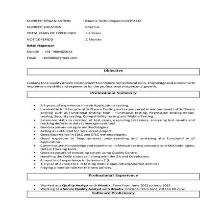 Web Application Testing - 3.4 Years of Experience