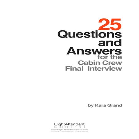 25 QUESTIONS AND ANSWERS FOR CABIN CREW FINAL INTERVIEW