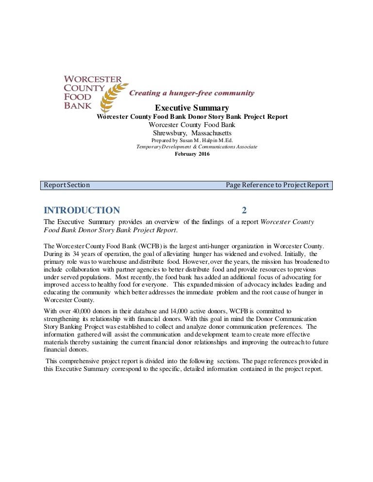 executive summary story bank project report 2 24 16 it project executive summary example
