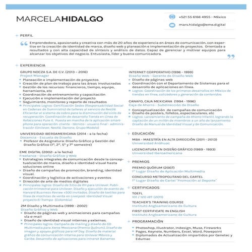 Marcela Hidalgo - CV 2016