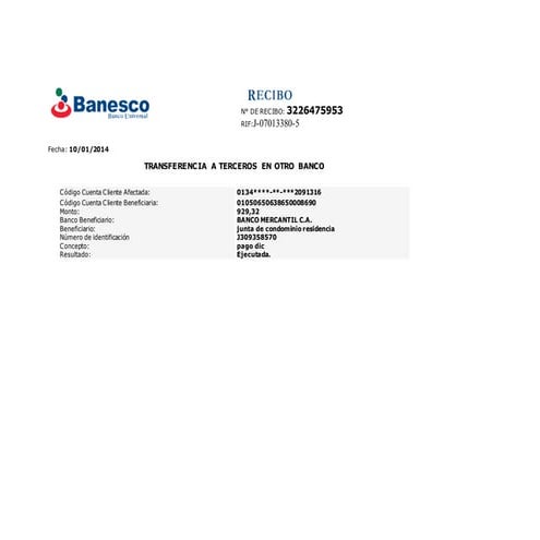 4 ecibos de pago condominio