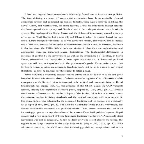 Chinese Economic Reforms in North Korea