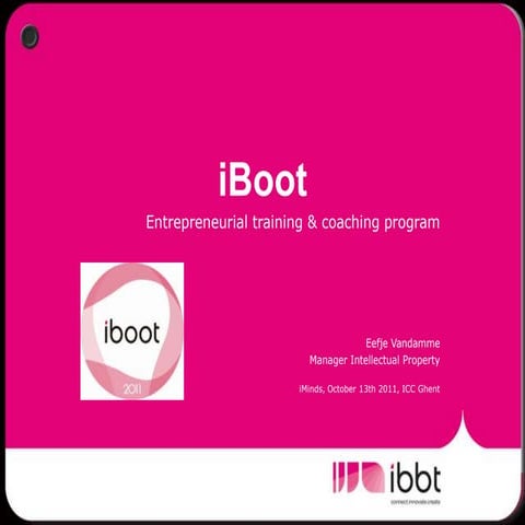 Eefje Vandamme - iBoot entrepreneurial training & coaching program