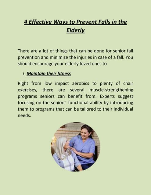 Strategies to Prevent Falls in Elderly Populations | PPT