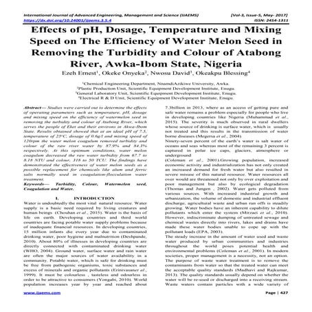 The Analysis of Wastewater Treatment System Efficiencies in Kenya: A ...