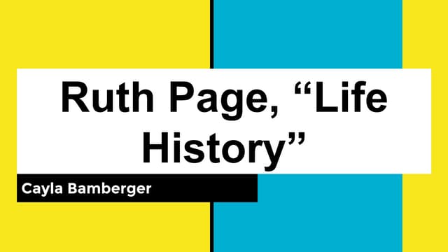 Life History