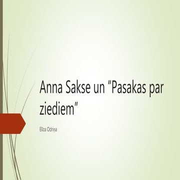 A.Sakse "Pasakas par ziediem". Elīza