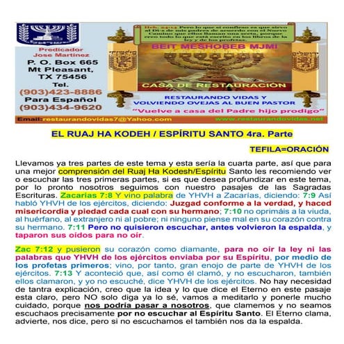 4 el ruaj ha kodesh 4ta. parte