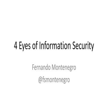 The 4 Eyes of Information Security - AiS 2019