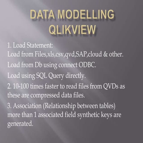 Data Modelling QlikView