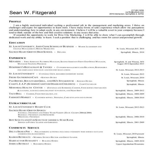 Sean's Resume 2015 (Linkedin update )