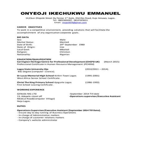EMMANUEL'S CV | DOCX