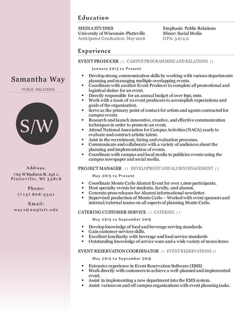 Resume Spring 2016 | PDF