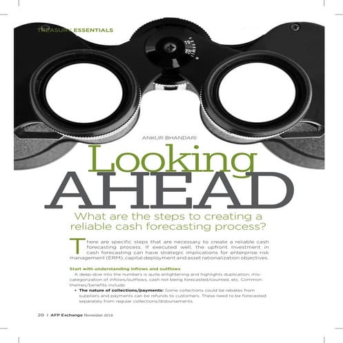 Looking ahead -Cash forecasting