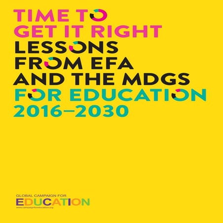 Lessons learned From EFA and the MDGs