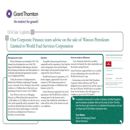 Watson Petroleum Deal Flyer