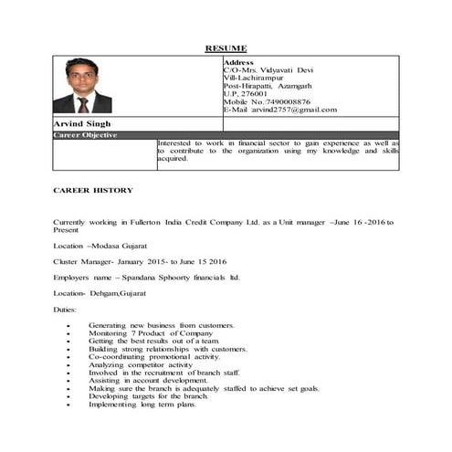 Arvind CV | DOCX