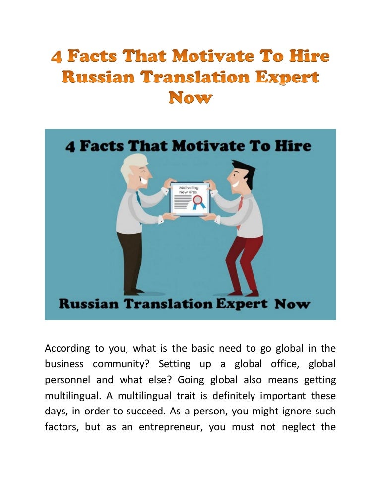 4 Facts That Motivate To Hire Russian Translation Expert Now
