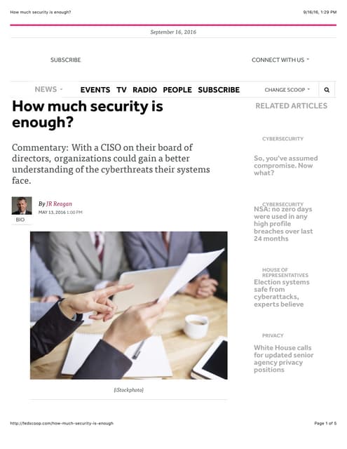 How much security is enough?