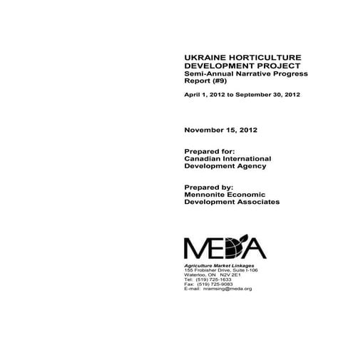 UHDP Progress Report 9 2012-11-15