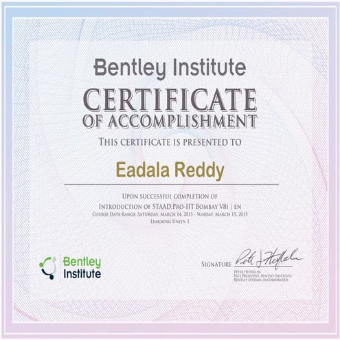 Certificate - Bentley IIT Bombay