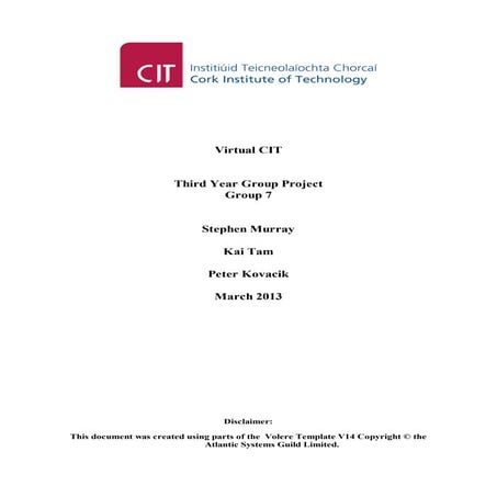 Third Year Group Project Group7 Sttephen Murray Kai Tam Peter Kovo