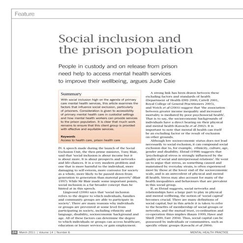 Incarceration's Impact on Mental Health | Solh Wellness | PDF