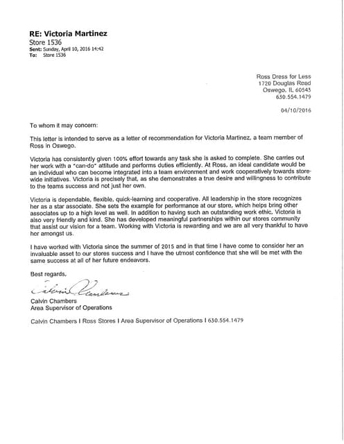 Y&R Reference Letter | PDF