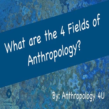 What are the 4 fields of Anthropology?