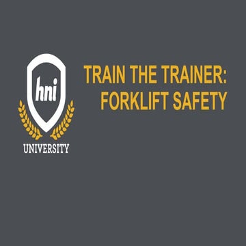 Train the Trainer: Forklift Safety
