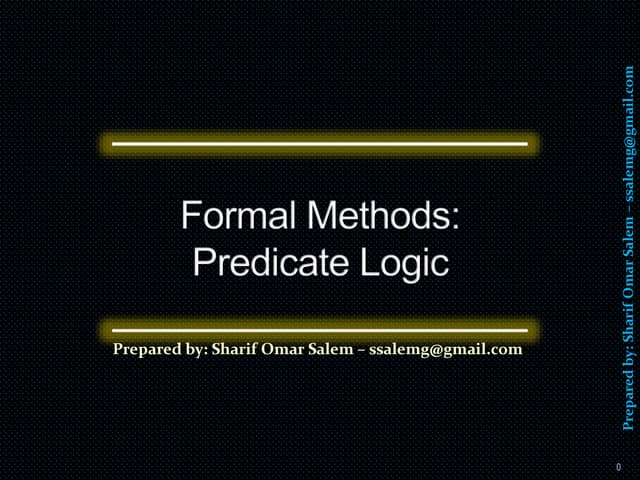 #4 formal methods – predicate logic