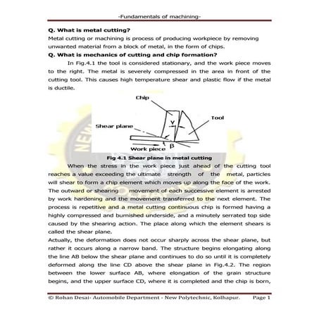 4 fundamentals of machining