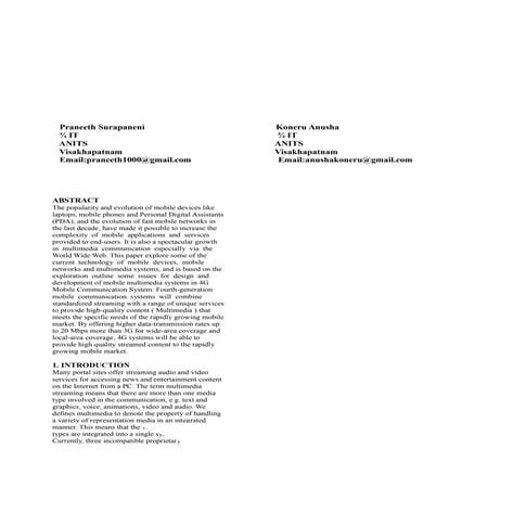 4 g mobilecommunications