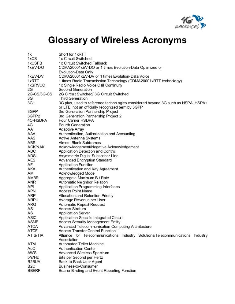 4 g americas glossary of wireless acronyms 2012