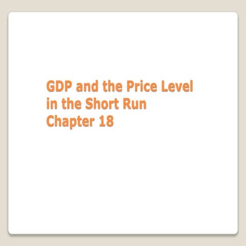 Gdp and price level in the short run | PPT